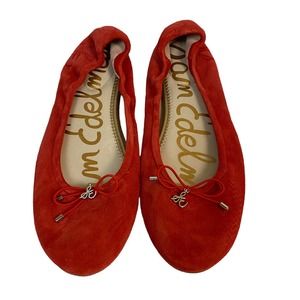 Sam Edelman Felicia Red Suede Leather Ballet Flat